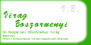 virag boszormenyi business card