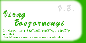 virag boszormenyi business card